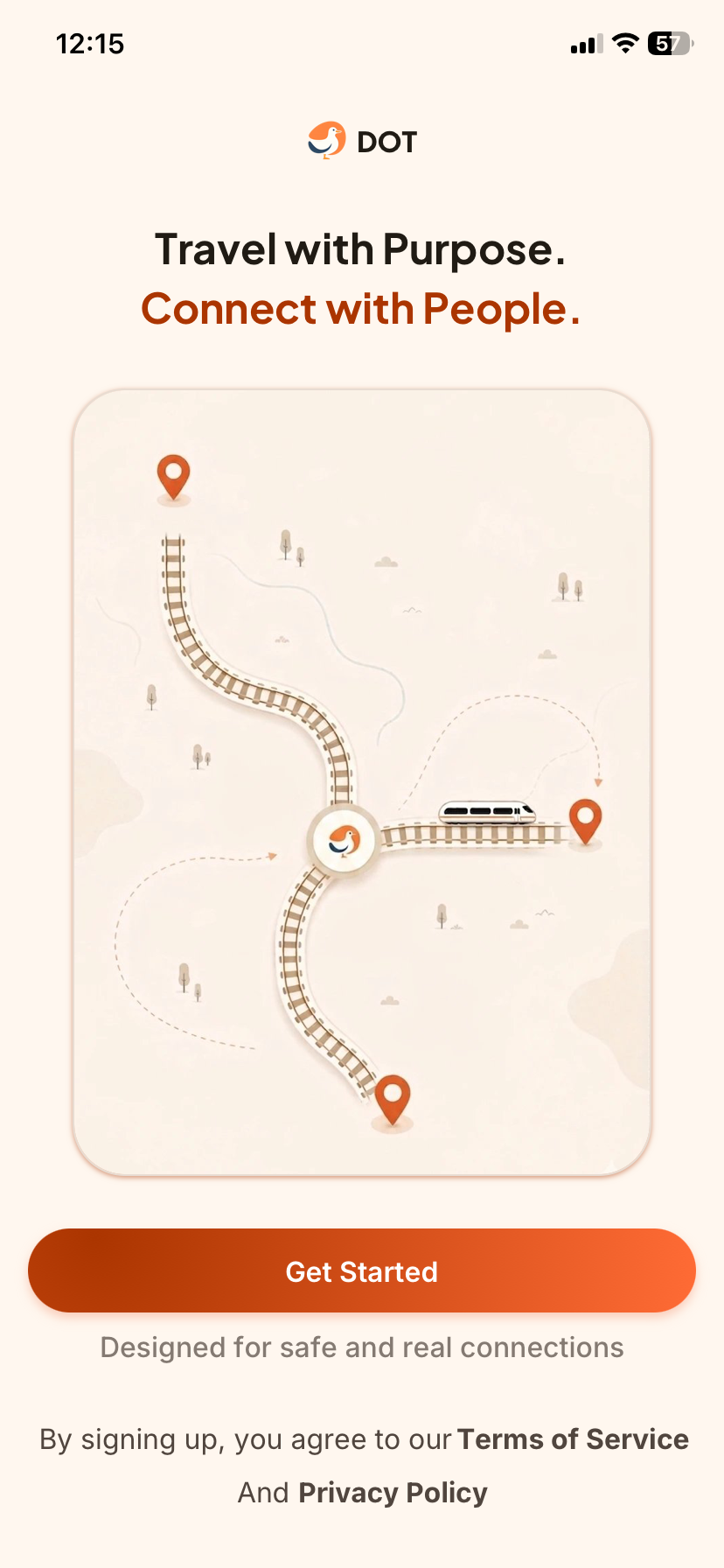 DOT app screen